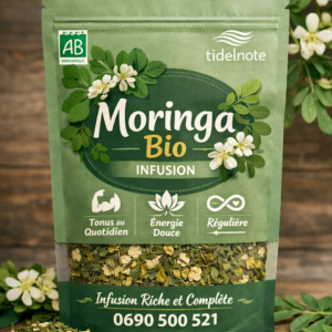 Feuilles et fleurs de moringa bio séchées
